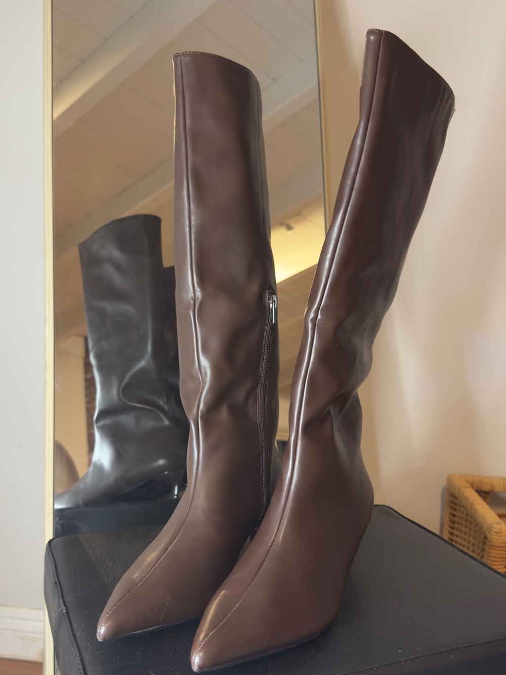 Dolls Kill ELEGANT TACTICS KNEE HIGH BOOTS - BROWN